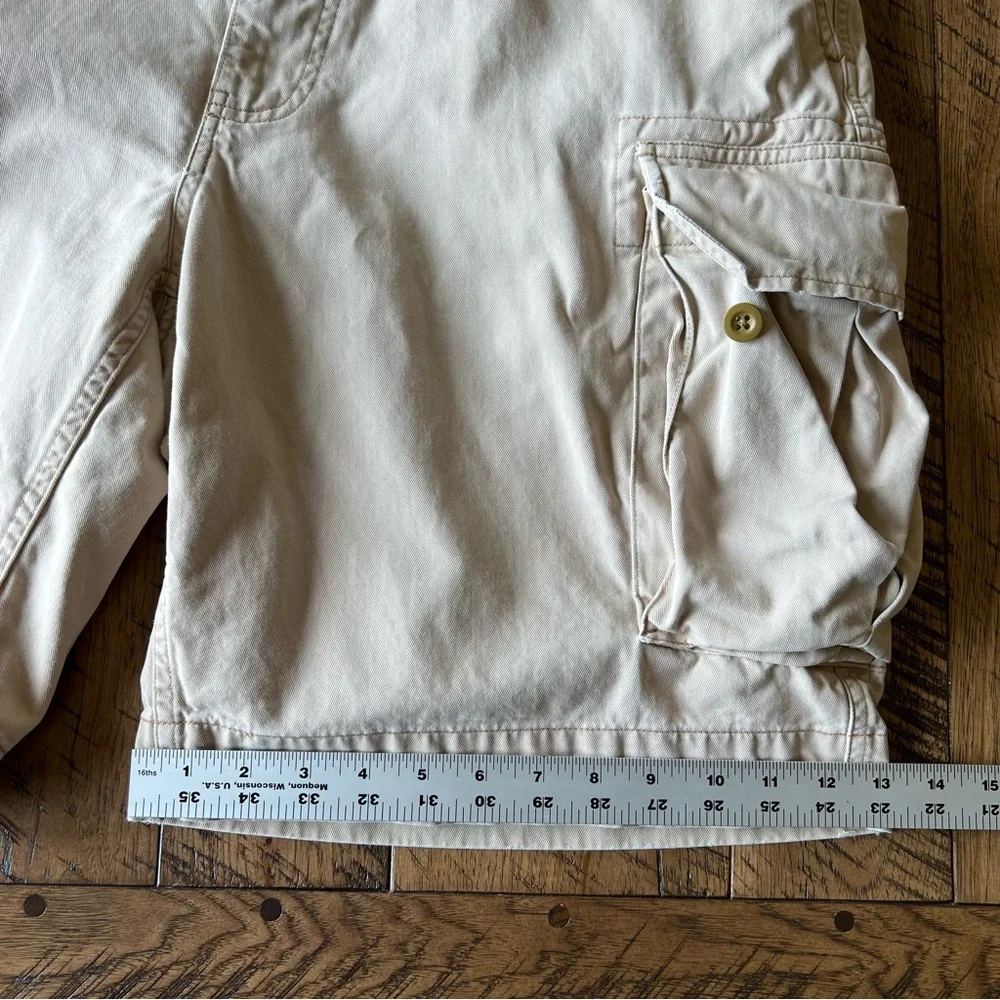 Polo By Ralph Lauren Cargo Shorts Men’s 36 Beige 10” Inseam Vintage Baggy Cotton